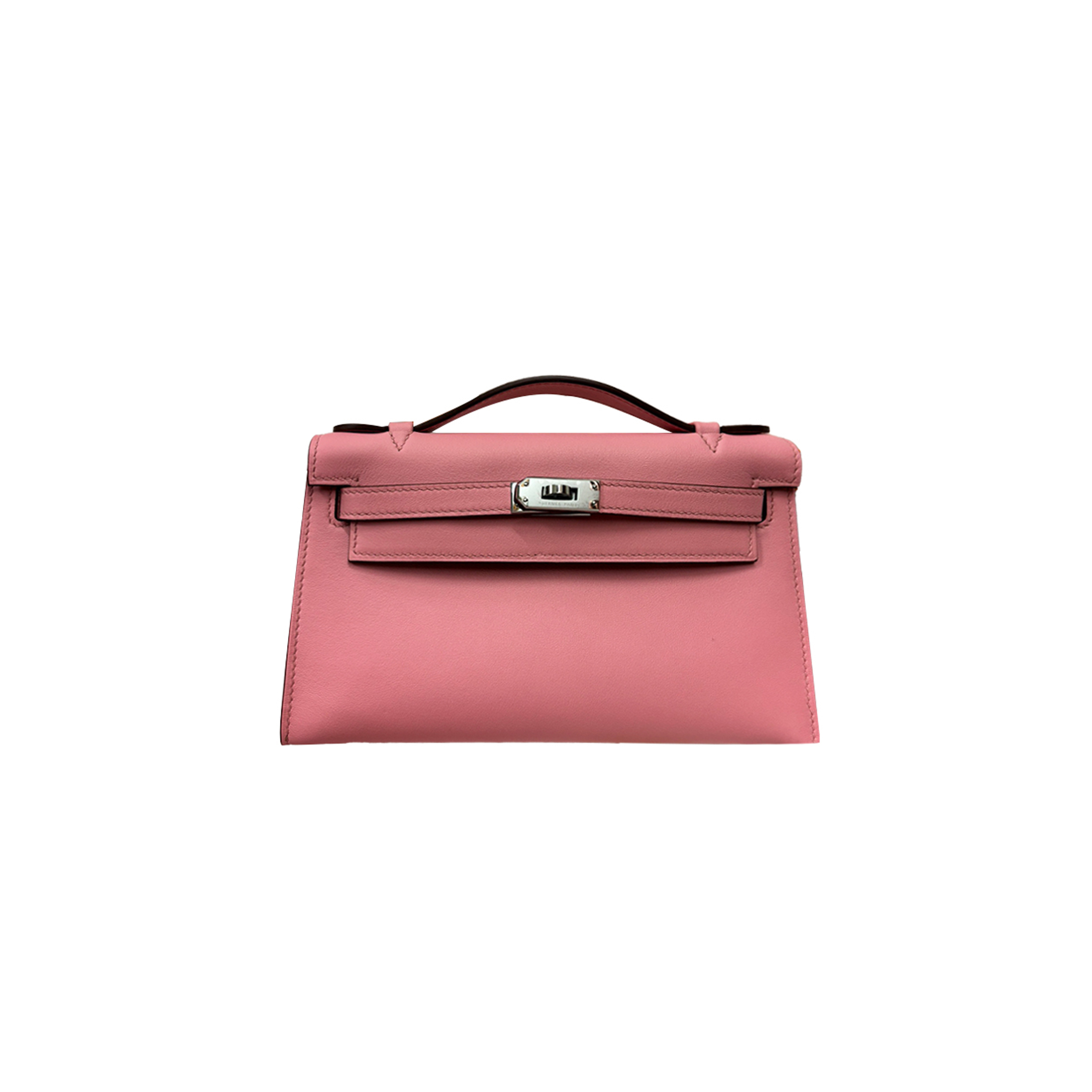 HERMÈS MINI KELLY SWIFT SILVER BUCKLE K4 SUMMER PINK (22*14*7cm)